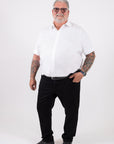 Wide the Brand | Fitted Short Sleeve Shirt | XL to 6XL | White