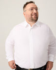 Wide the Brand | Fitted Long Sleeve Shirt | XL to 6XL | White