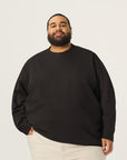 Wide the Brand | Stretch Crewneck Sweater | XL to 6XL | Black