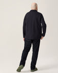 Wide the Brand | Long Sleeve Stretch Polo Shirt | XL to 6XL | Navy Blue