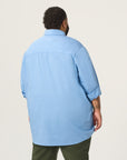 Wide the Brand | Long Sleeve Stretch Shirt | XL to 6XL | Peri Blue