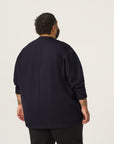 Wide the Brand | Stretch Crewneck Sweater | XL to 6XL | Navy Blue