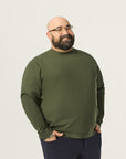 Wide the Brand | Stretch Crewneck Sweater | XL to 6XL | Forest Green