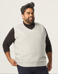 Wide the Brand | Stretch Sweater Vest | XL to 6XL | Light Grey