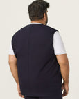 Wide the Brand | Stretch Sweater Vest | XL to 6XL | Navy Blue