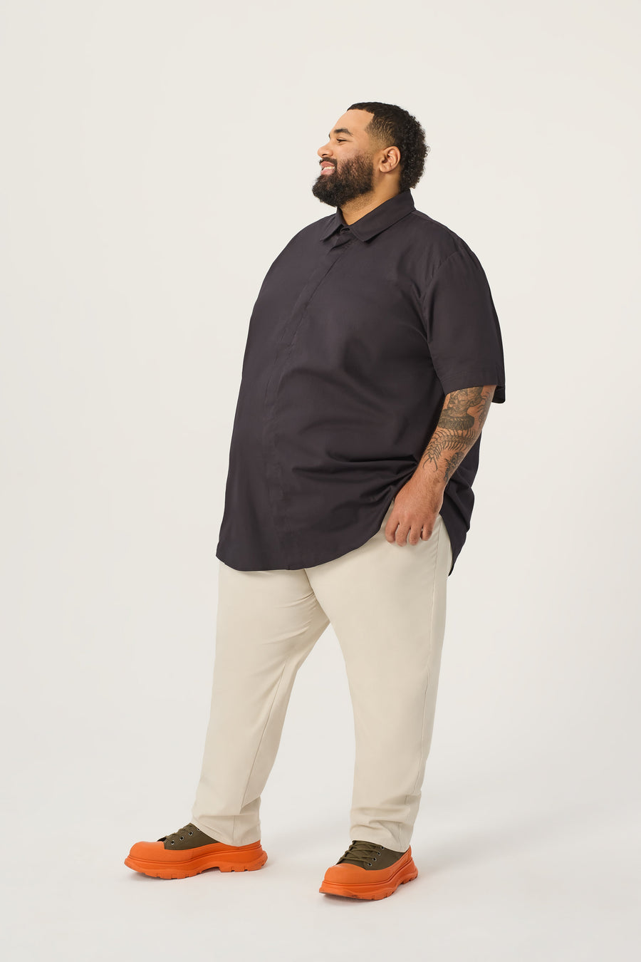 Wide the Brand | Short Sleeve Stretch Shirt | XL to 6XL | Black