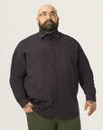 Wide the Brand | Long Sleeve Stretch Shirt | XL to 6XL | Black