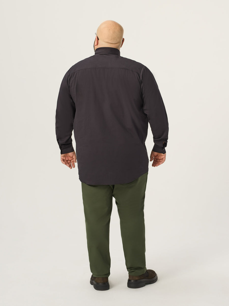 Wide the Brand | Long Sleeve Stretch Shirt | XL to 6XL | Black