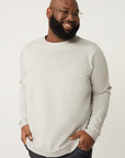 Wide the Brand | Stretch Crewneck Sweater | XL to 6XL | Light Grey