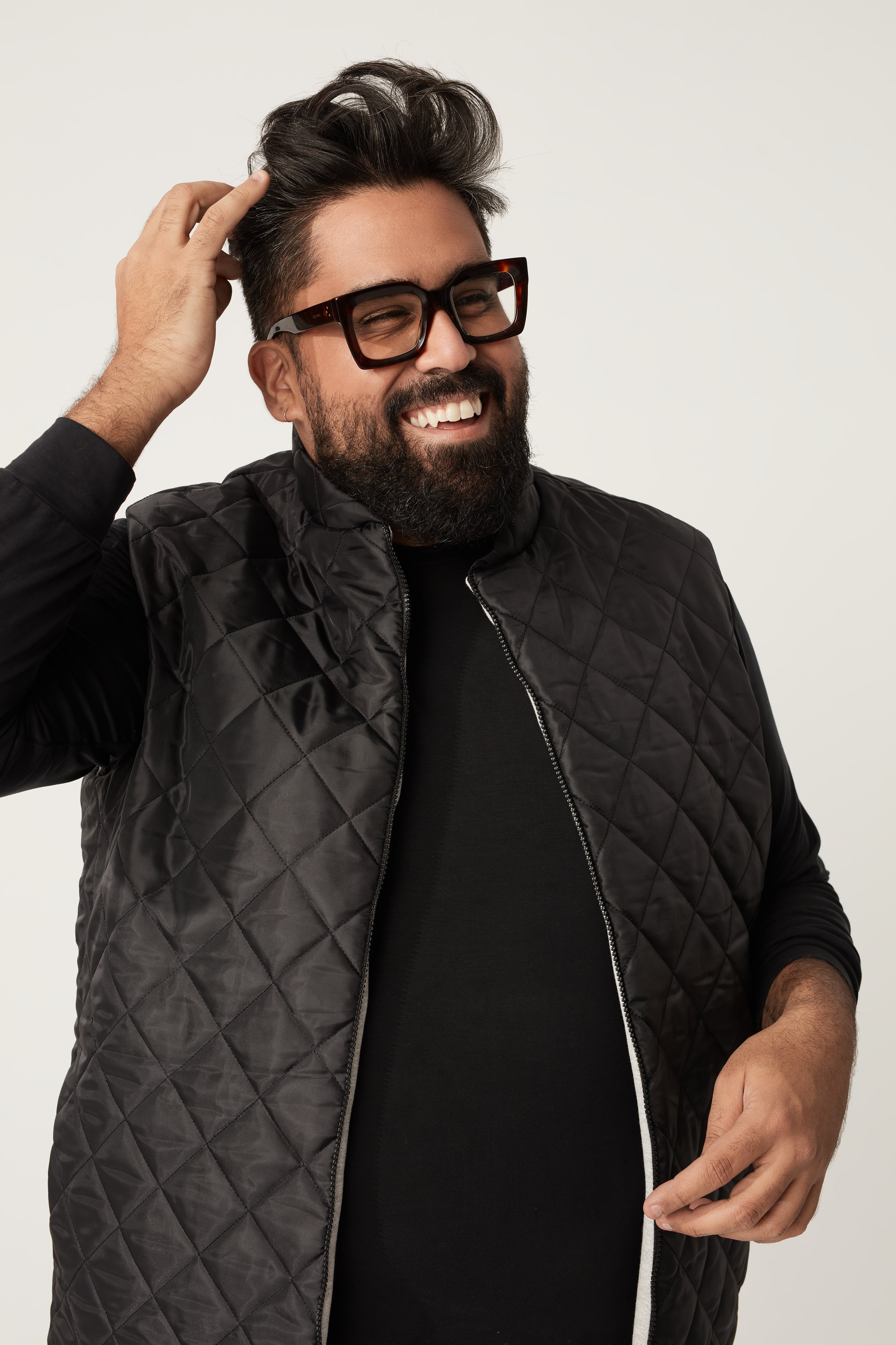 Wide the Brand | Quilted Puffer Vest | XL to 6XL | Black