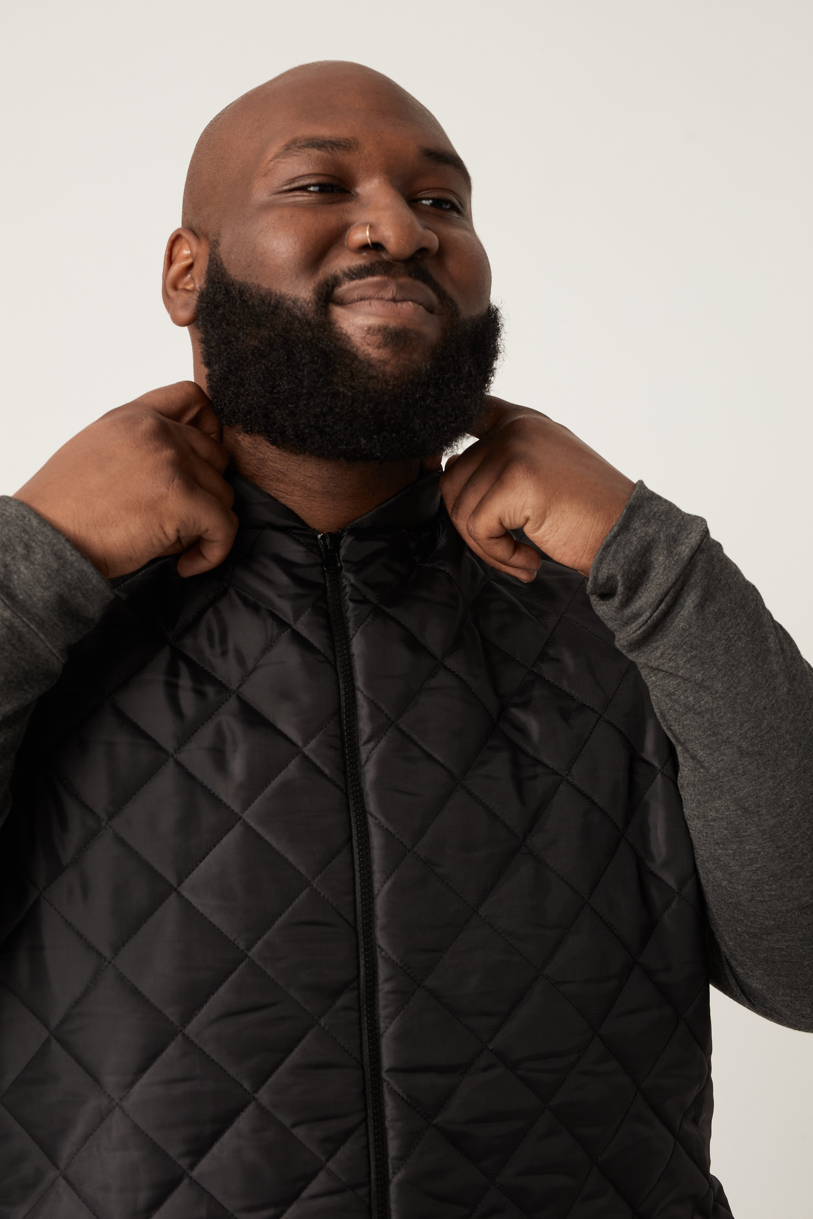 Wide the Brand | Quilted Puffer Vest | XL to 6XL | Black