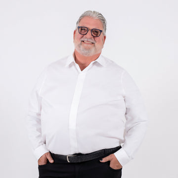 Wide the Brand | Fitted Long Sleeve Shirt | XL to 6XL | White