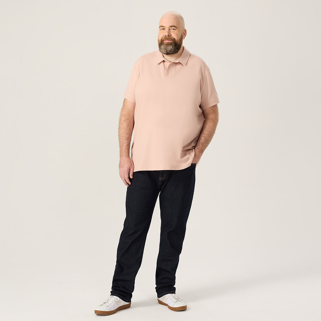 Wide the Brand | Short Sleeve Polo | XL to 6XL | Dusty Pink