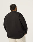 Wide the Brand | Stretch Crewneck Sweater | XL to 6XL | Black