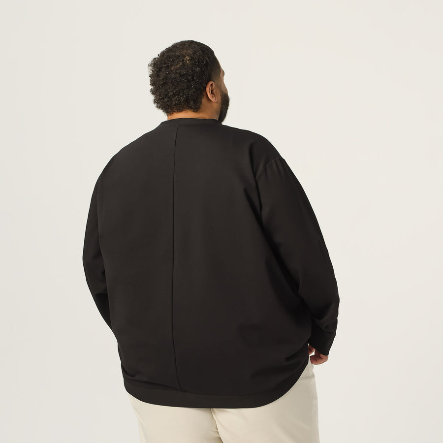 Wide the Brand | Stretch Crewneck Sweater | XL to 6XL | Black