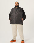 Wide the Brand | Quilted Puffer Vest | XL to 6XL | Black