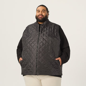 Wide the Brand | Quilted Puffer Vest | XL to 6XL | Black