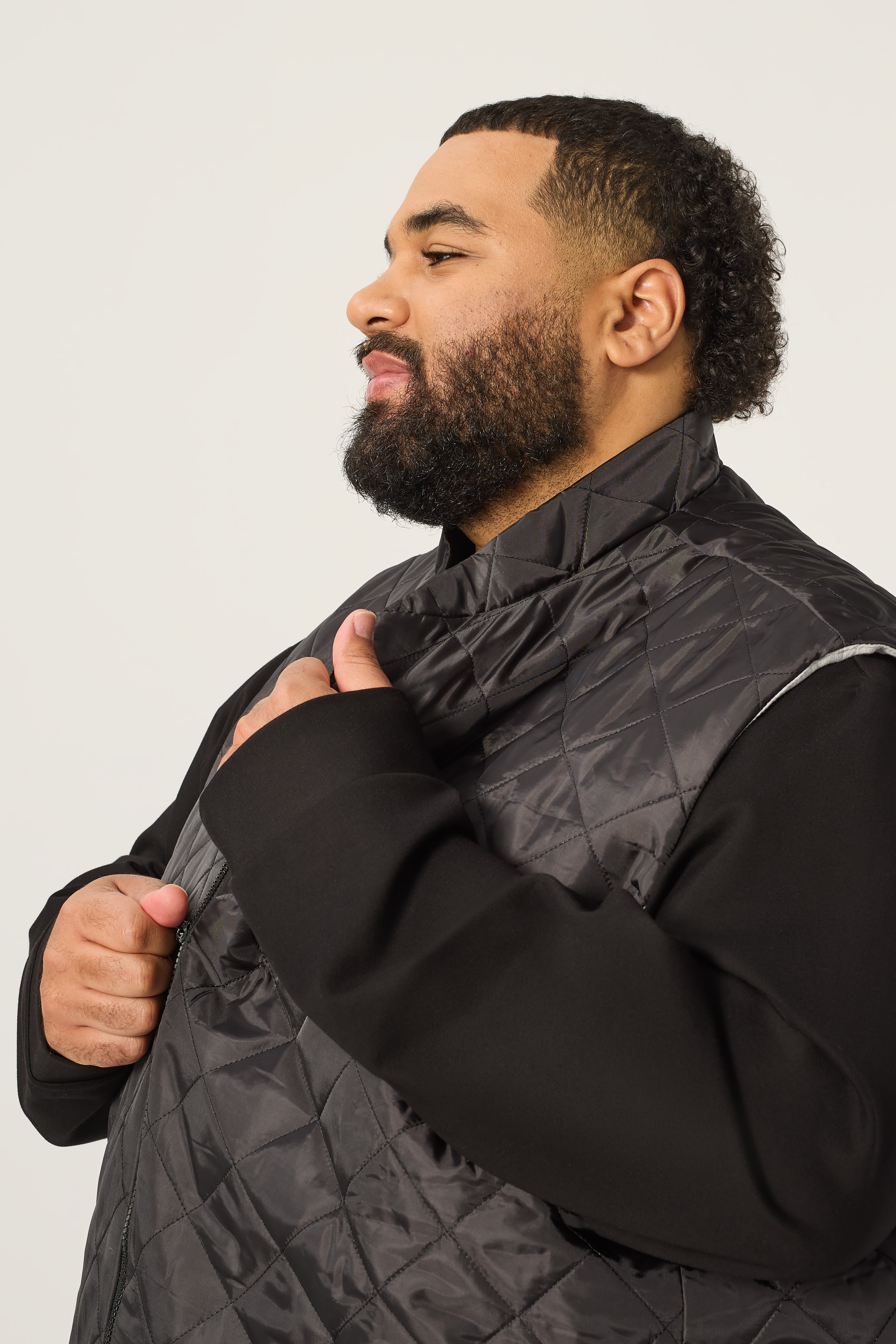 Wide the Brand | Quilted Puffer Vest | XL to 6XL | Black