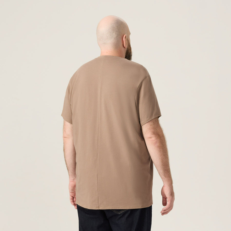 Wide the Brand | Stretch cotton T-shirt | Taupe