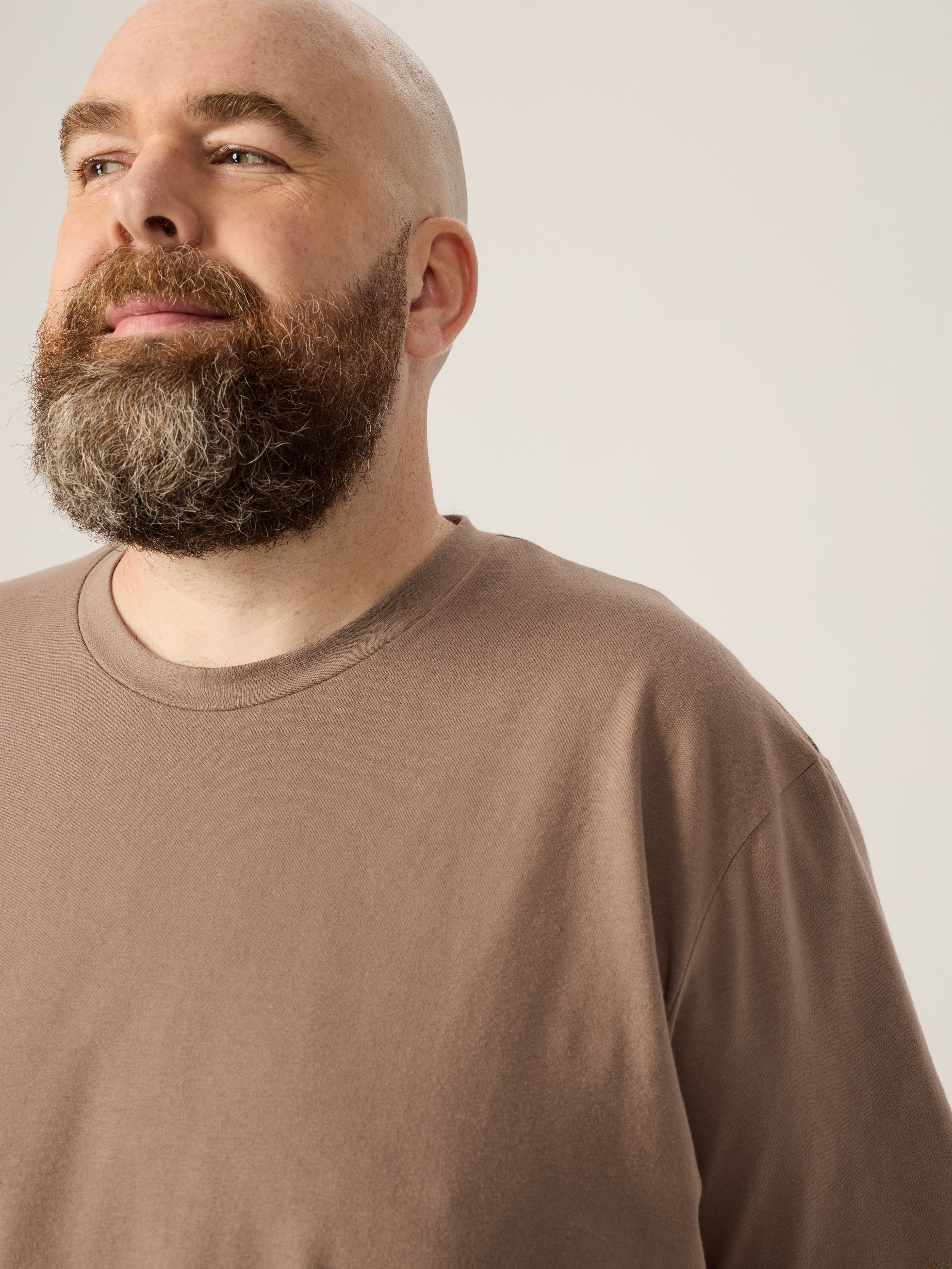 Wide the Brand | Stretch cotton T-shirt | Taupe