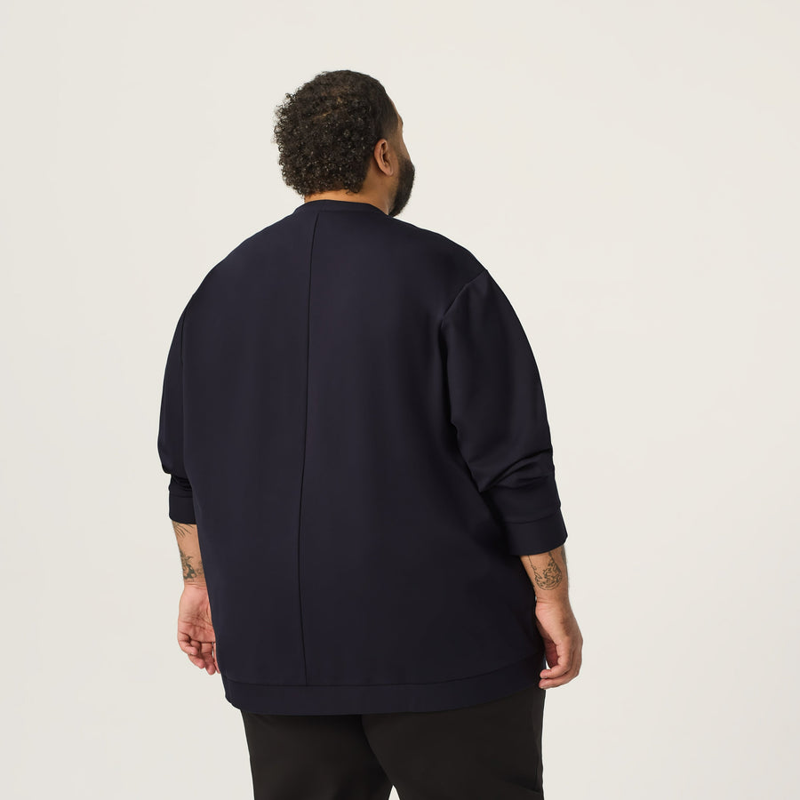Wide the Brand | Stretch Crewneck Sweater | XL to 6XL | Navy Blue