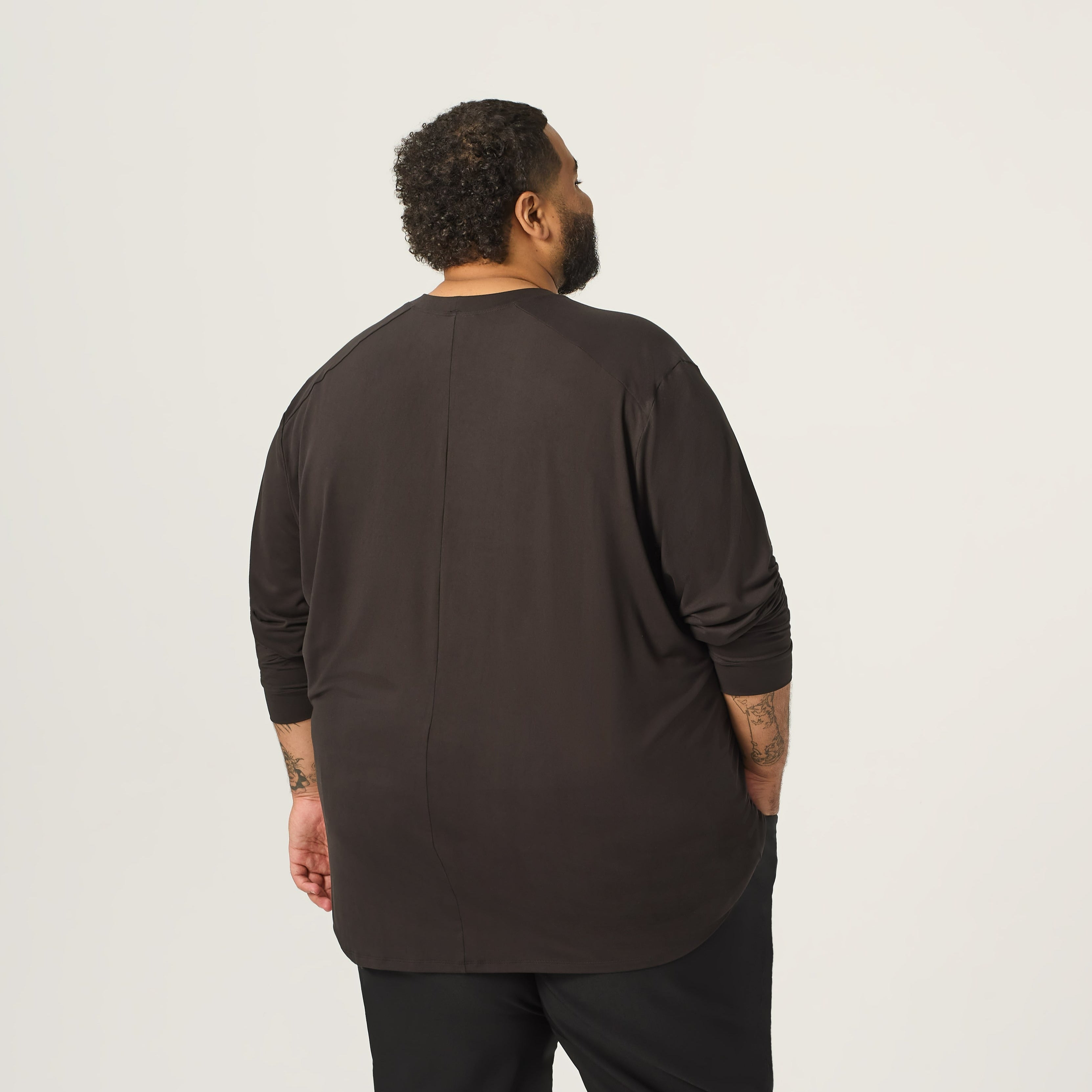 Wide the Brand | Premium Long Sleeve Tee | XL to 6XL | Black