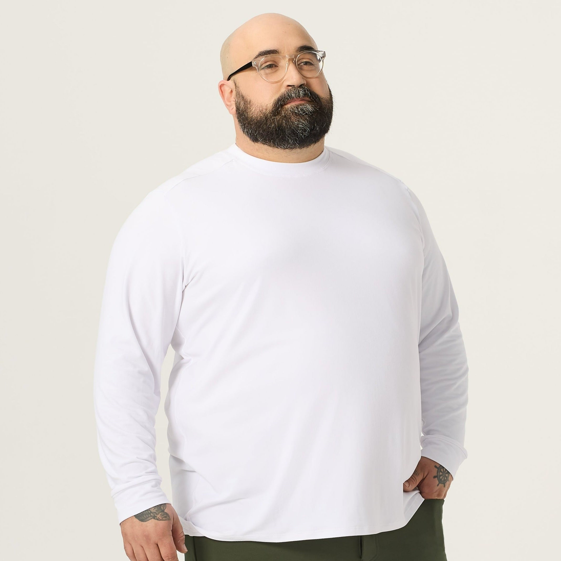 Wide the Brand | Premium Long Sleeve Tee | XL to 6XL | White