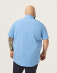 Wide the Brand | Short Sleeve Stretch Shirt | XL to 6XL | Peri Blue