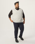Wide the Brand | Stretch Sweater Vest | XL to 6XL | Light Grey