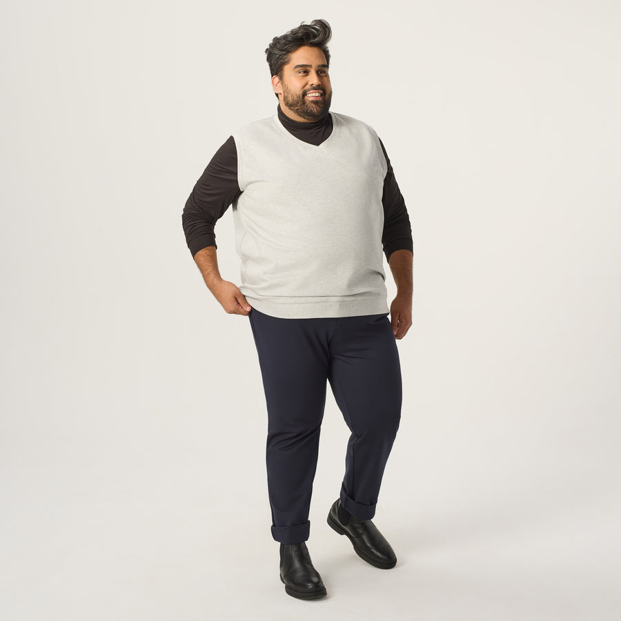 Wide the Brand | Stretch Sweater Vest | XL to 6XL | Light Grey