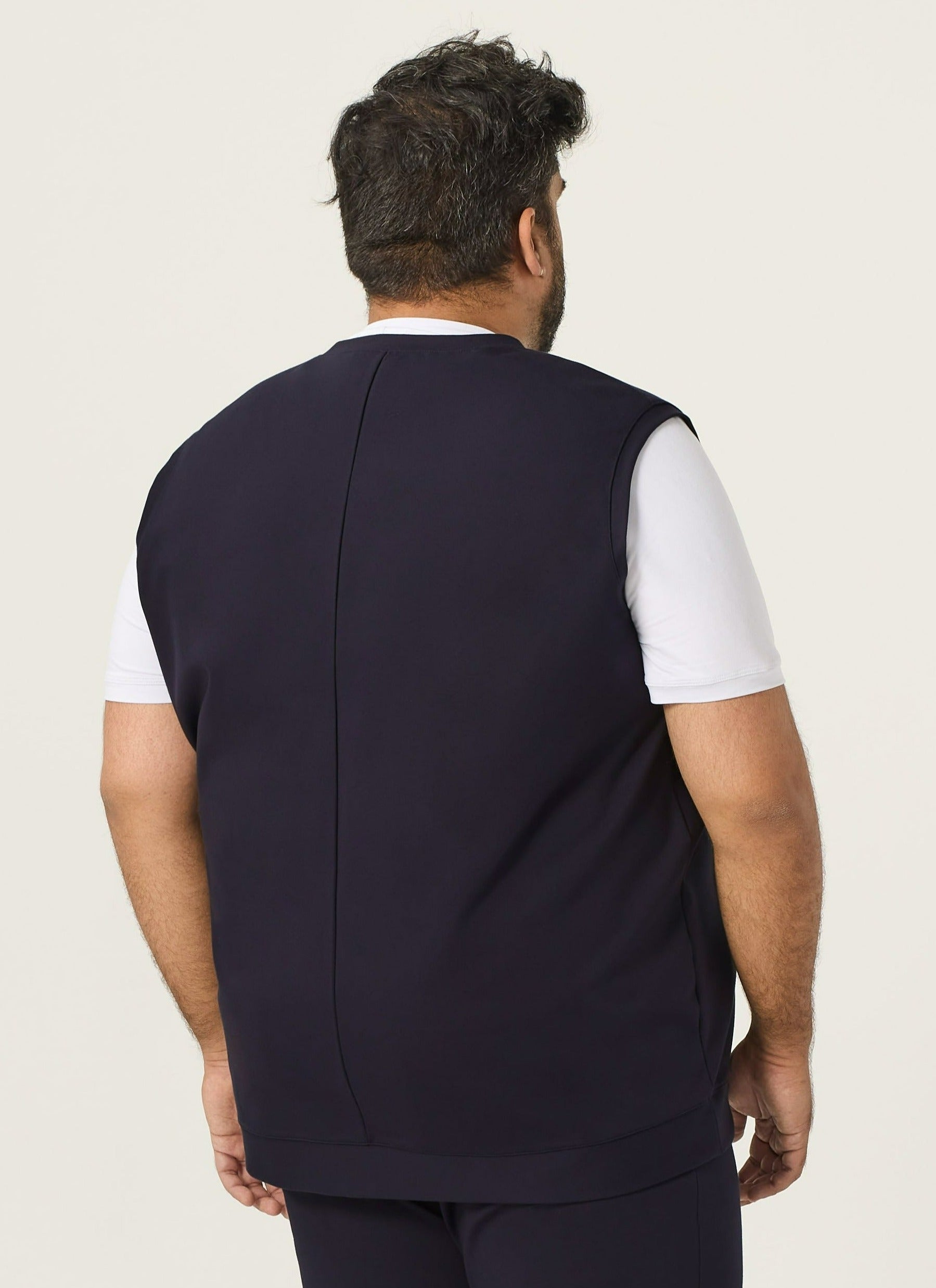 Wide the Brand | Stretch Sweater Vest | XL to 6XL | Navy Blue