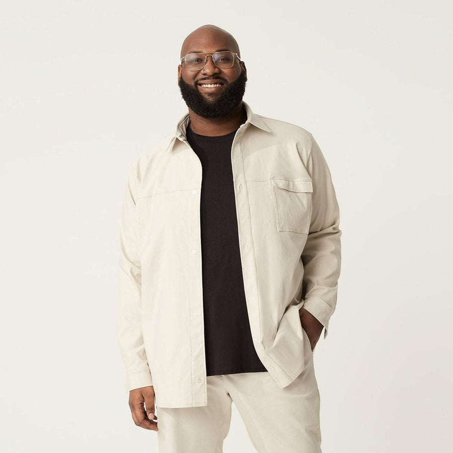 Wide the Brand | Stretch Overshirt | Beige