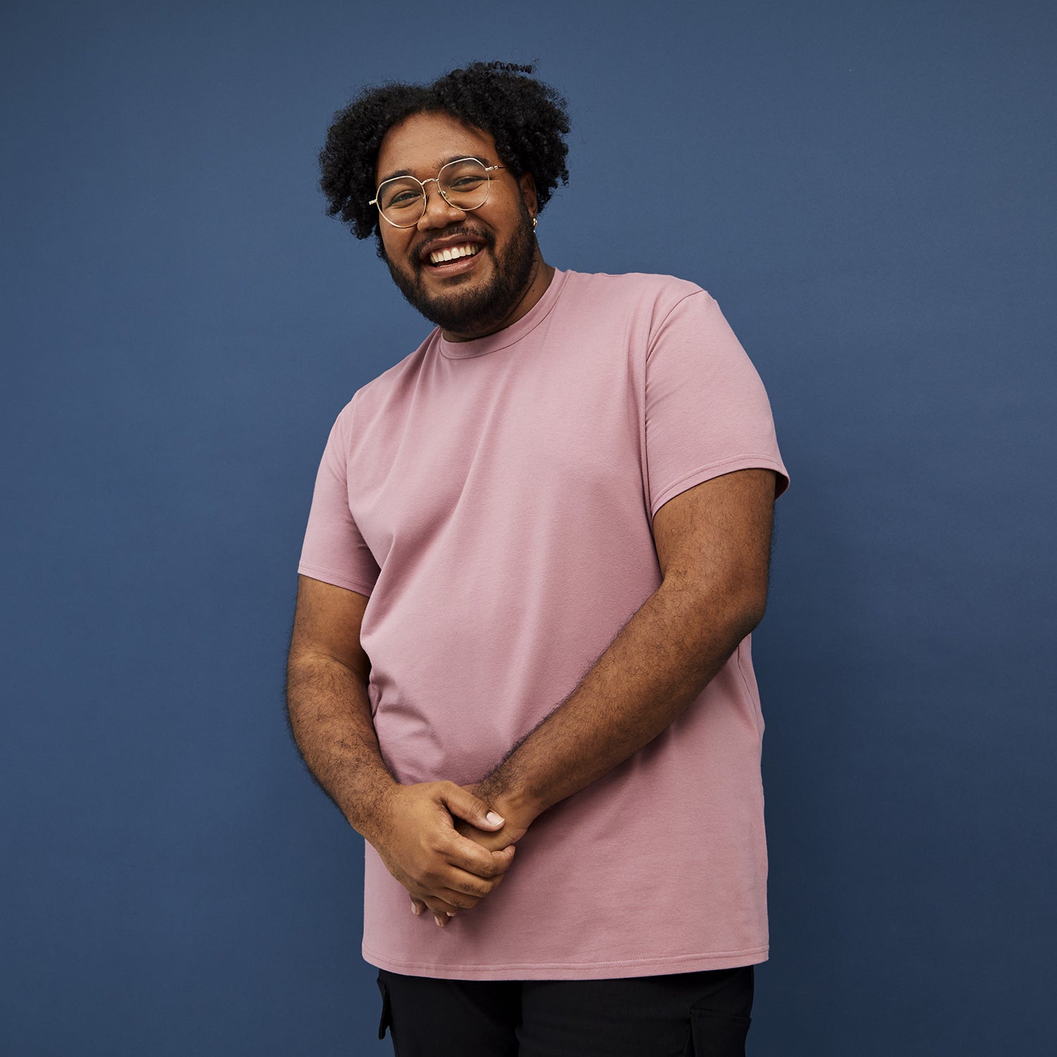 Wide the Brand | Stretch cotton T-shirt | Dusty Pink